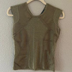 Left of Center knit top with silk patches